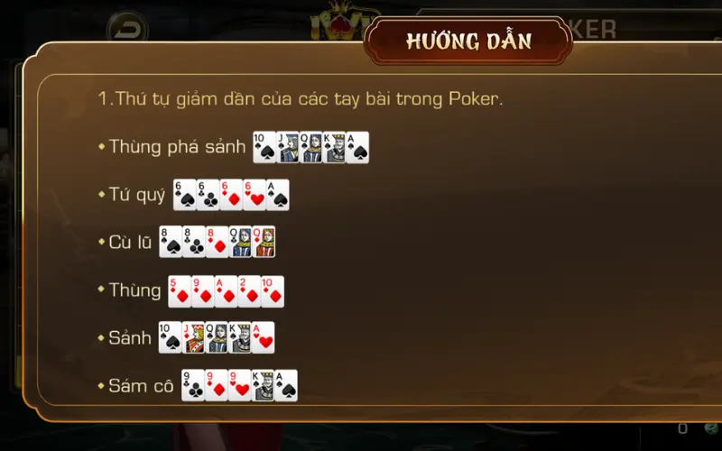 Sảnh rồng trong Poker là tập hợp những lá bài cùng chất
