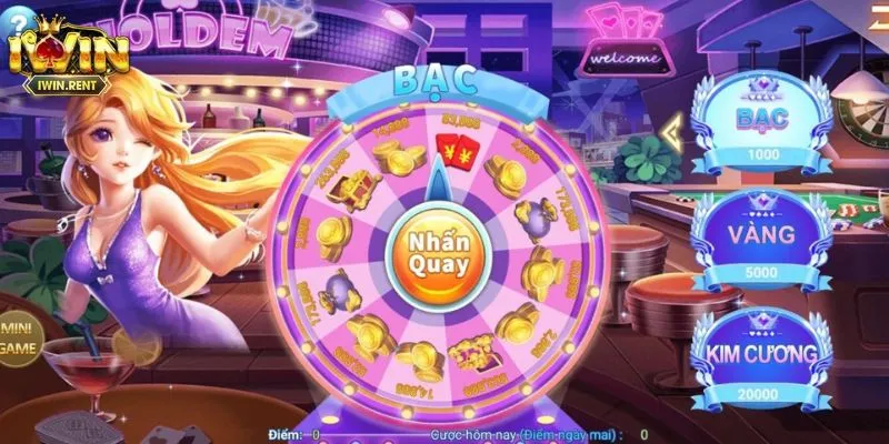 Vòng quay may mắn tại iWin với nhiều giải thưởng cực lớn